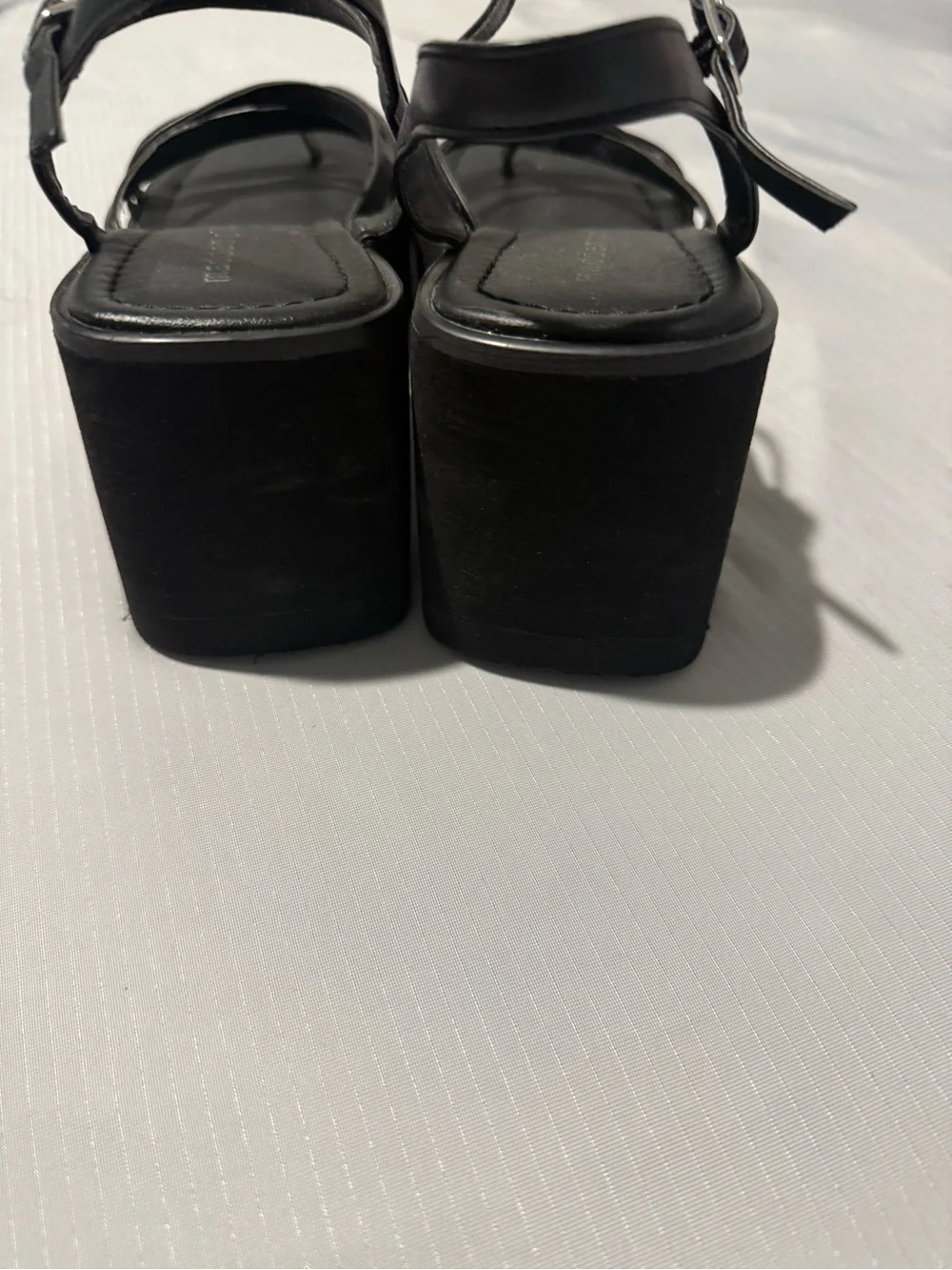 Madden Girl G-Clique Black Strappy Platform Wedge Sandals Size 9
